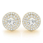 18K Yellow Gold 1 ct tw Halo Diamond Earring