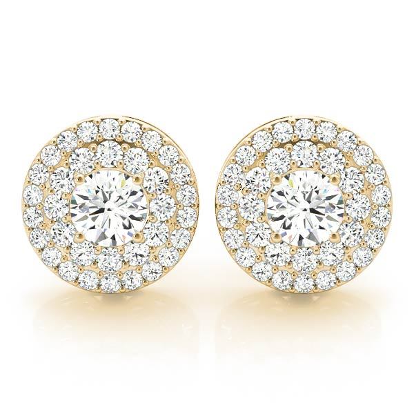 18K Yellow Gold 1 ct tw Halo Diamond Earring