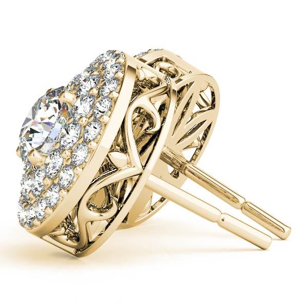 14K Yellow Gold 1 ct tw Halo Diamond Earring