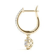 14K Yellow Gold 1 1/2 ct tw Halo Diamond Earring