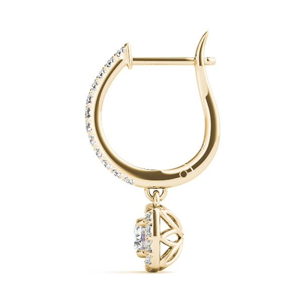 14K Yellow Gold 1 1/2 ct tw Halo Diamond Earring