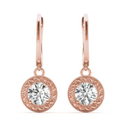 18K Rose Gold 1/2 ct tw All Studs & Stud Mounts Diamond Earring