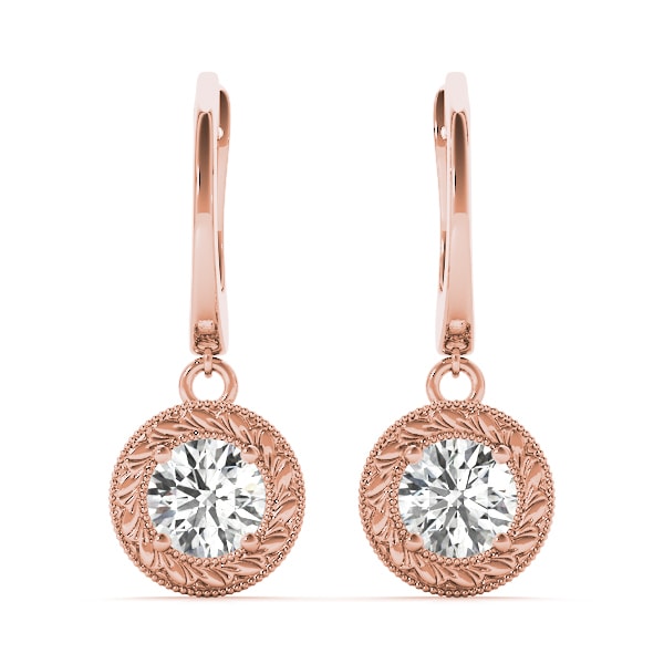18K Rose Gold 1/2 ct tw All Studs & Stud Mounts Diamond Earring