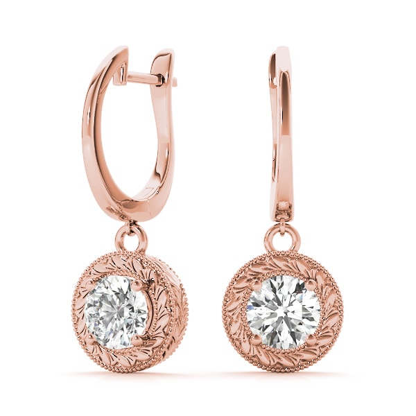 14K Rose Gold 1/2 ct tw All Studs & Stud Mounts Diamond Earring