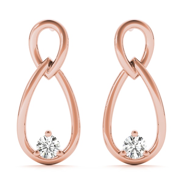 14K Rose Gold 1/15 ct tw All Studs & Stud Mounts Diamond Earring
