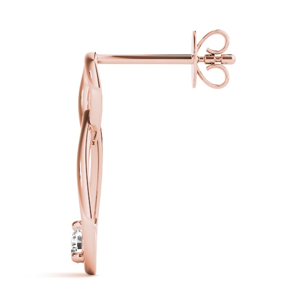 14K Rose Gold 1/15 ct tw All Studs & Stud Mounts Diamond Earring