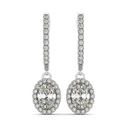 14K White Gold 1/4 ct tw Halo Diamond Earring
