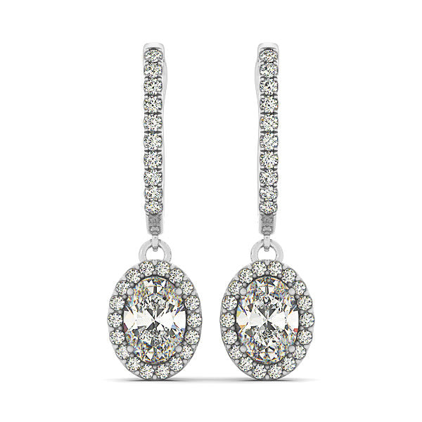 14K White Gold 1/4 ct tw Halo Diamond Earring