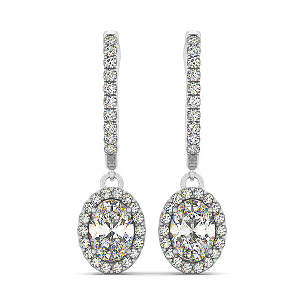 14K White Gold 1/4 ct tw Halo Diamond Earring