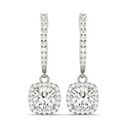 18K White Gold 7/8 ct tw Halo Diamond Earring