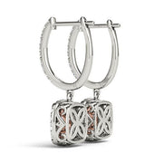 18K Rose Gold 7/8 ct tw Halo Diamond Earring