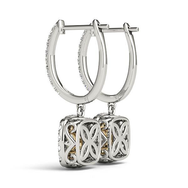 14K Yellow Gold 7/8 ct tw Halo Diamond Earring