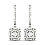 18K White Gold 7/8 ct tw Halo Diamond Earring