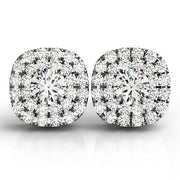 14K Rose Gold 3/4 ct tw Halo Diamond Earring