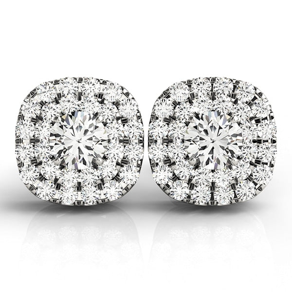 14K Rose Gold 3/4 ct tw Halo Diamond Earring
