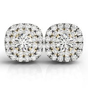 18K Yellow Gold 3/4 ct tw Halo Diamond Earring