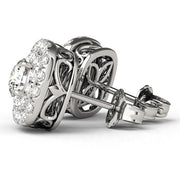 14K Rose Gold 3/4 ct tw Halo Diamond Earring