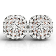 18K White Gold 3/4 ct tw Halo Diamond Earring