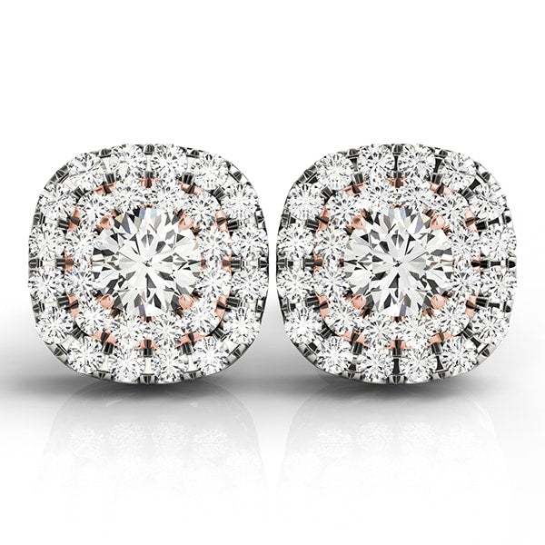 18K White Gold 3/4 ct tw Halo Diamond Earring