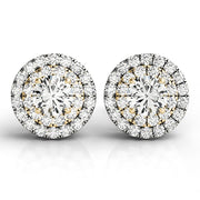 18K Yellow Gold 3/4 ct tw Halo Diamond Earring