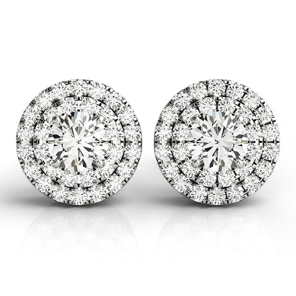 18K White Gold 3/4 ct tw Halo Diamond Earring