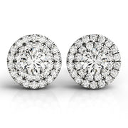 Platinum 3/4 ct tw Halo Diamond Earring