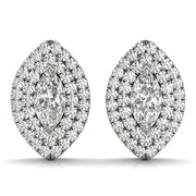 14K White Gold 1 1/3 ct tw Halo Diamond Earring