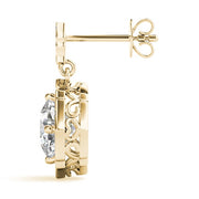 18K Yellow Gold 5/8 ct tw Halo Diamond Earring