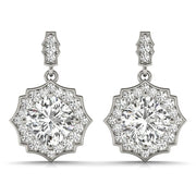 Platinum 5/8 ct tw Halo Diamond Earring