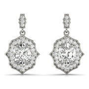 14K White Gold 1/2 ct tw Halo Diamond Earring