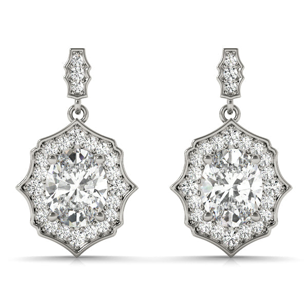 14K White Gold 1/2 ct tw Halo Diamond Earring
