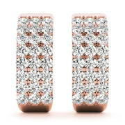18K Rose Gold 1/2 ct tw J-Hoops Diamond Earring