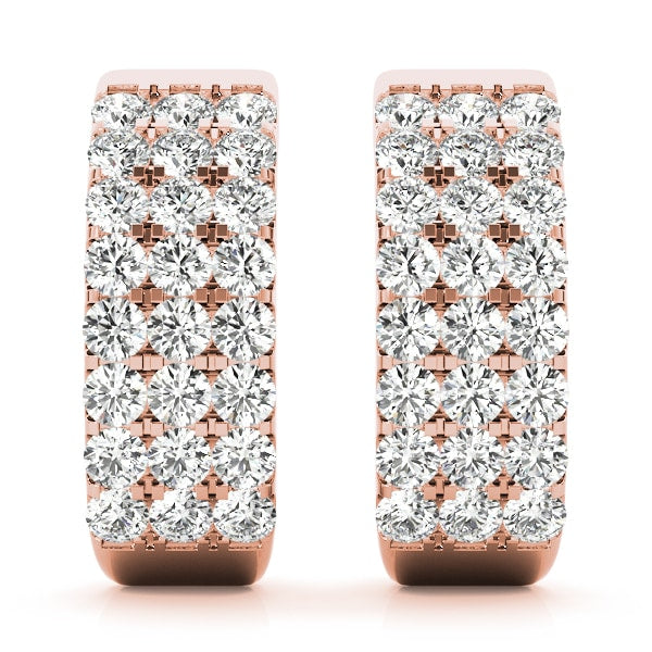 18K Rose Gold 1/2 ct tw J-Hoops Diamond Earring