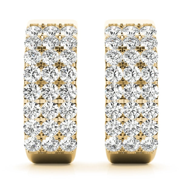 18K Yellow Gold 1/2 ct tw J-Hoops Diamond Earring