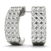 14K White Gold 1/2 ct tw J-Hoops Diamond Earring