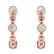 18K Rose Gold 1/2 ct tw J-Hoops Diamond Earring