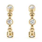 18K Yellow Gold 1/2 ct tw J-Hoops Diamond Earring