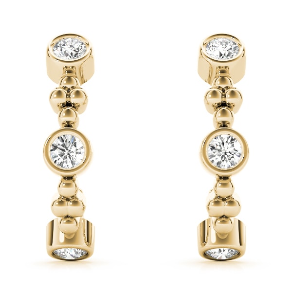 18K Yellow Gold 1/2 ct tw J-Hoops Diamond Earring