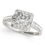 Platinum 1 1/2 ct tw Halo Diamond Engagement Ring