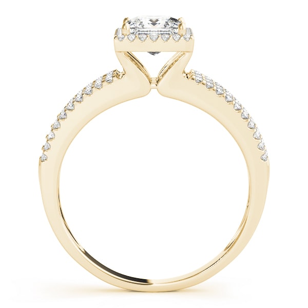 18K Yellow Gold 1 1/4 ct tw Halo Diamond Engagement Ring