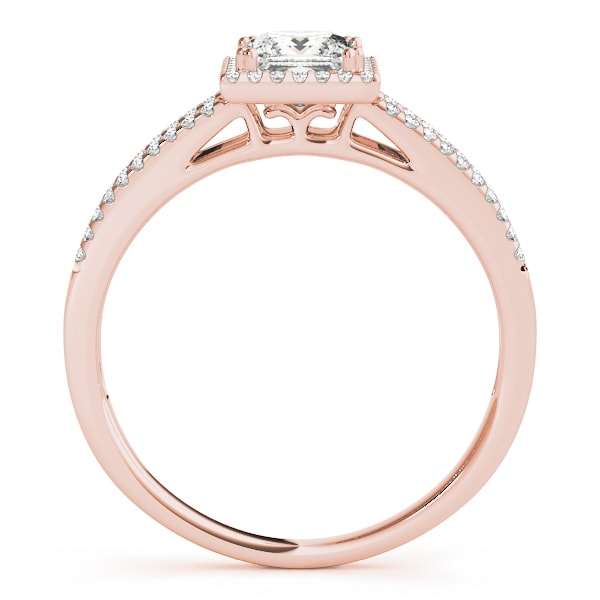 14K Rose Gold 1 ct tw Halo Diamond Engagement Ring