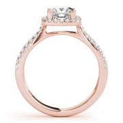 18K Rose Gold 1 1/6 ct tw Halo Diamond Engagement Ring
