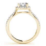 18K Yellow Gold 1 1/6 ct tw Halo Diamond Engagement Ring