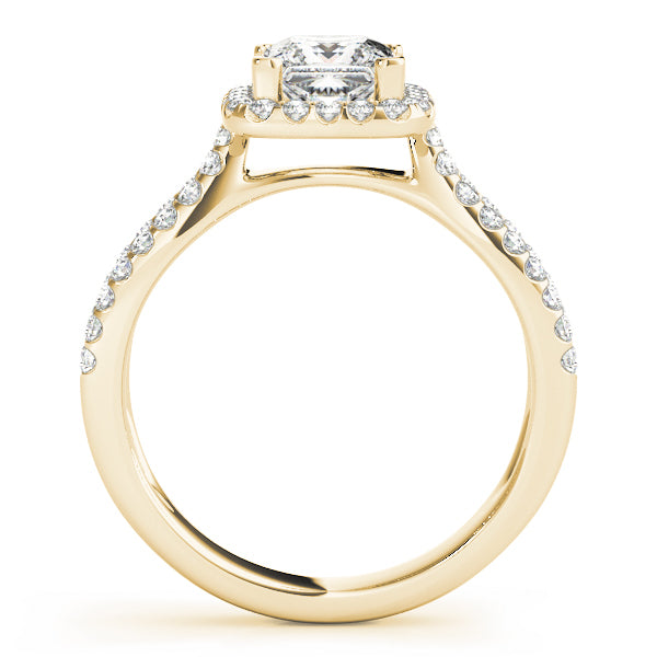 18K Yellow Gold 1 1/6 ct tw Halo Diamond Engagement Ring