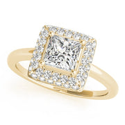 18K Yellow Gold 1 1/5 ct tw Halo Diamond Engagement Ring