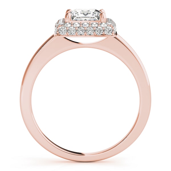 18K Rose Gold 1 1/5 ct tw Halo Diamond Engagement Ring