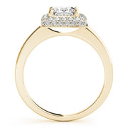 14K Yellow Gold 1 1/5 ct tw Halo Diamond Engagement Ring