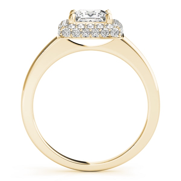 14K Yellow Gold 1 1/5 ct tw Halo Diamond Engagement Ring