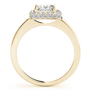18K Yellow Gold 1 1/5 ct tw Halo Diamond Engagement Ring