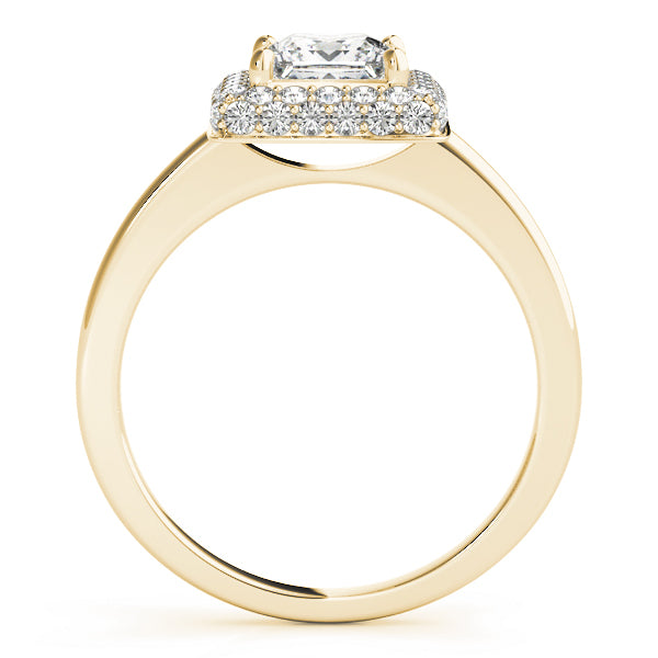 18K Yellow Gold 1 1/5 ct tw Halo Diamond Engagement Ring